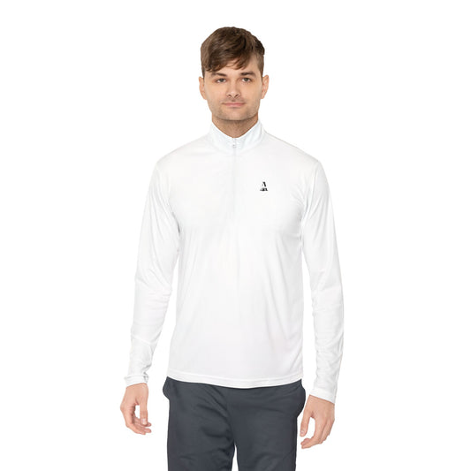Minimal Penguin Quarter-Zip Pullover — Small Chest Logo